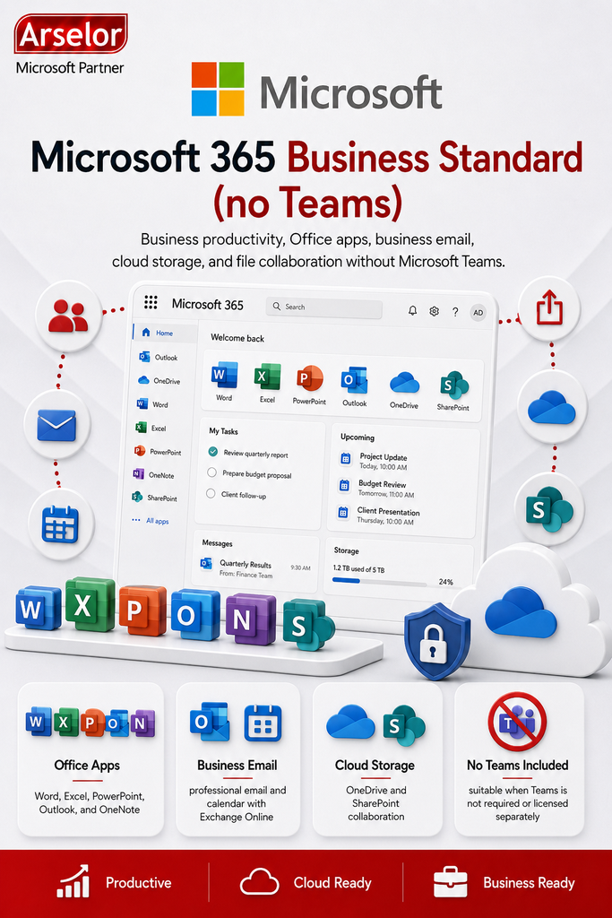 [CFQ7TTC0LDPB:0011] Microsoft 365 Business Standard (no Teams)